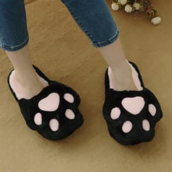fluffy kitty cat paws slippers