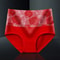 Cotton High Waisted Abdominal Underwear Red