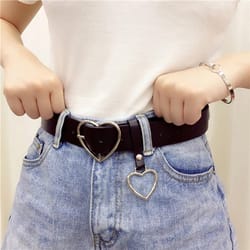 heart buckle belt for jeans, shorts & overcoats