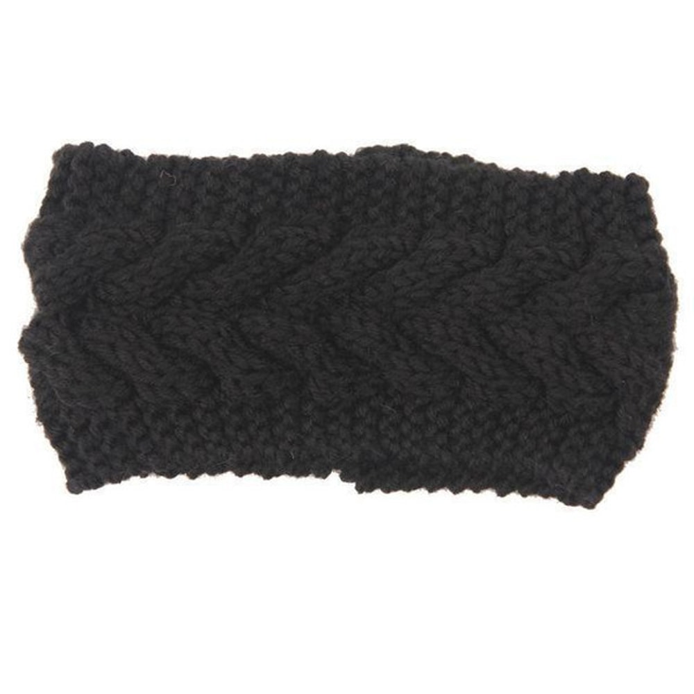 Elegant knitted ear warmer in forest green
