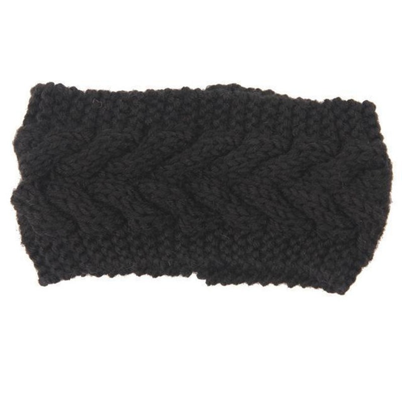 Elegant knitted ear warmer in forest green