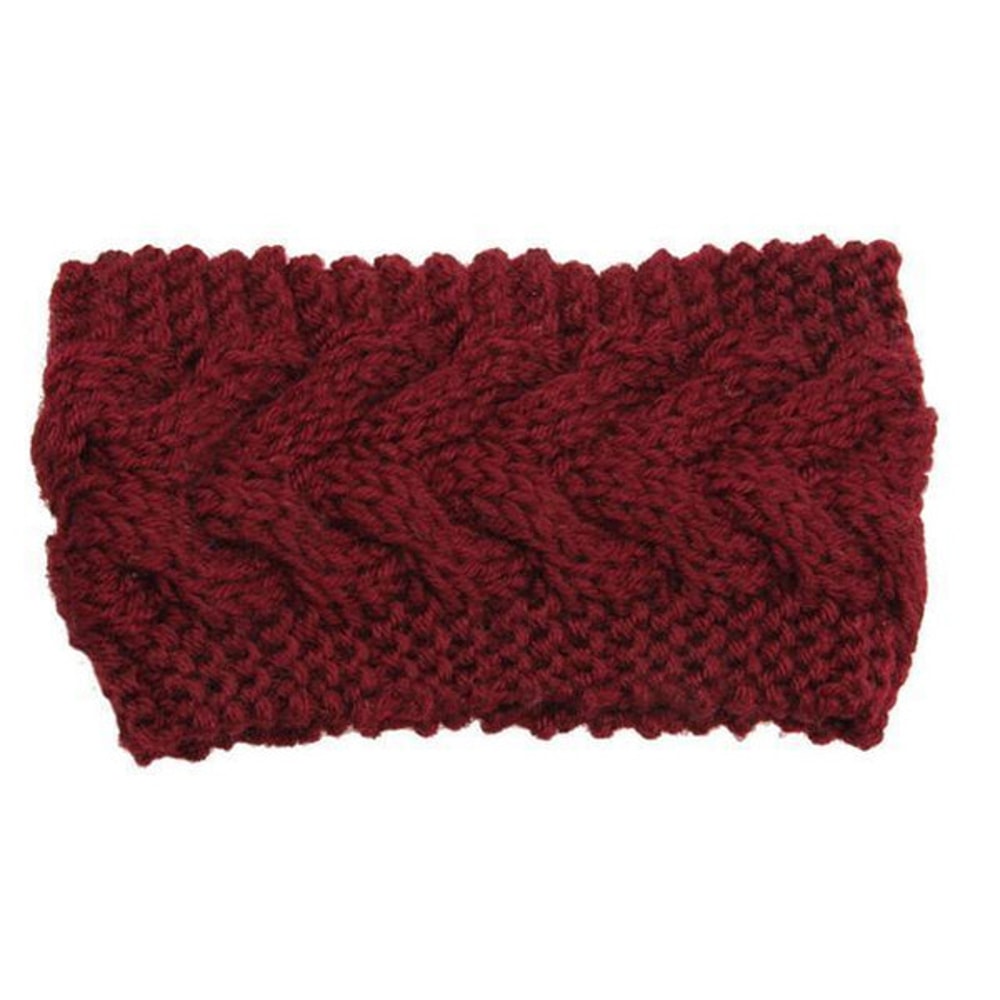Trendy handknitted headwrap in burgundy