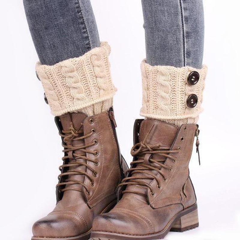 Decorative buttoned boot cuffs for ankle boots