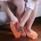 Lazy Mop Slippers Orange