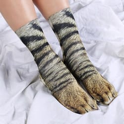 realistic comfy animal paws socks