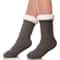 Plush sherpa lined slipper socks for lounging at home