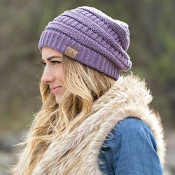 soft knit slouchy beanie