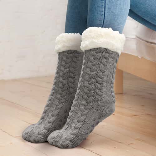 Sherpa Lined Slipper Socks - Perfect Winter Gift