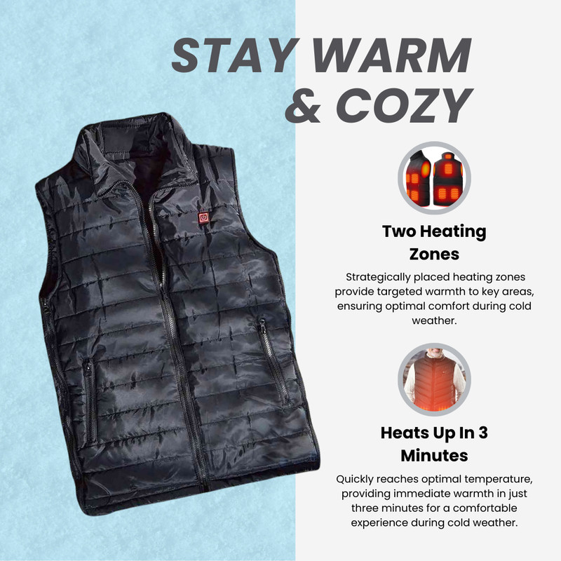 Tech Heated Vest USB Powered Warmth Vest For Men Women Perfect Winter Gift 3