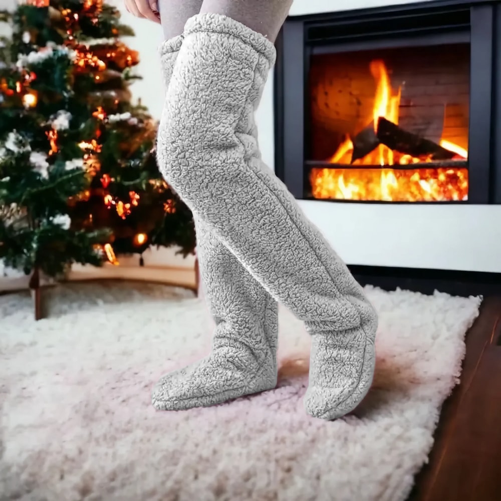 Cozy Over The Knee Sock Slippers One Size Fits All 0