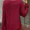 Womens Plus Size Solid Color Round Neck Sweater
