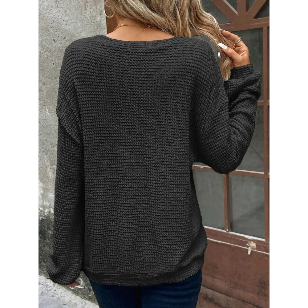 Womens Plus Size Autumn Round Neck Pullover
