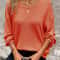 Womens Plus Size AutumnWinter Round Neck Long Sleeve Pullover Cozy Solid Color Top 7
