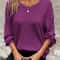 Womens Plus Size AutumnWinter Round Neck Long Sleeve Pullover Cozy Solid Color Top 6