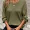 Womens Plus Size AutumnWinter Round Neck Long Sleeve Pullover Cozy Solid Color Top 8