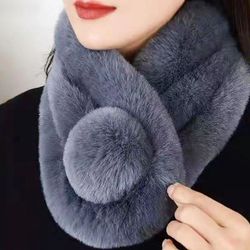 luxurious women's rabbit fur winter scarf – soft, warm & stylish