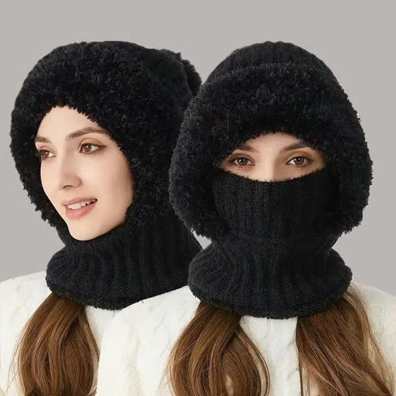Cozy FleeceLined Knitted Hat With Ear Flaps Windproof Warm 0