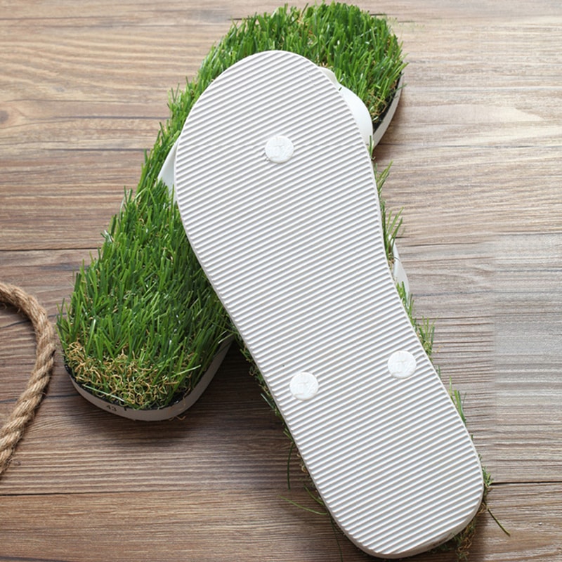Imitation Grass Flip Flops for Men & Women, Comfortable Summer Beach Sandals