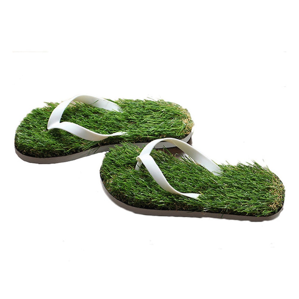 Imitation Grass Flip Flops for Men & Women, Comfortable Summer Beach Sandals