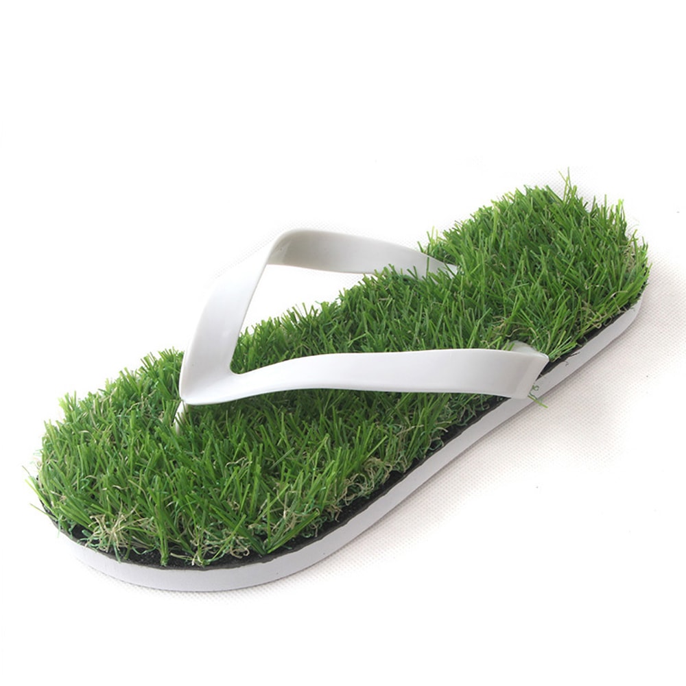 Imitation Grass Flip Flops for Men & Women, Comfortable Summer Beach Sandals