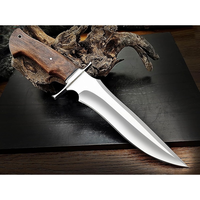 Custom Handmade 135 Inches Bowie Knife Fixed Blade With Leather Sheath For Outdoor Survival Camping 1