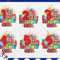 cocomelon birthday girl png, cocomelon age 1st 2nd 3rd 4th png, bundle cocomelon sublimation, cocomelon png