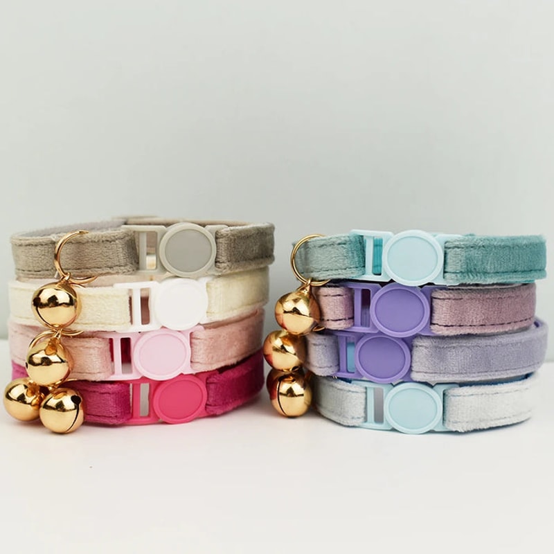 AnyWags Cat Collar Orange Large With Safety Buckle Bell 2