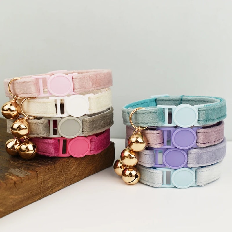 AnyWags Cat Collar Orange Large With Safety Buckle Bell 3