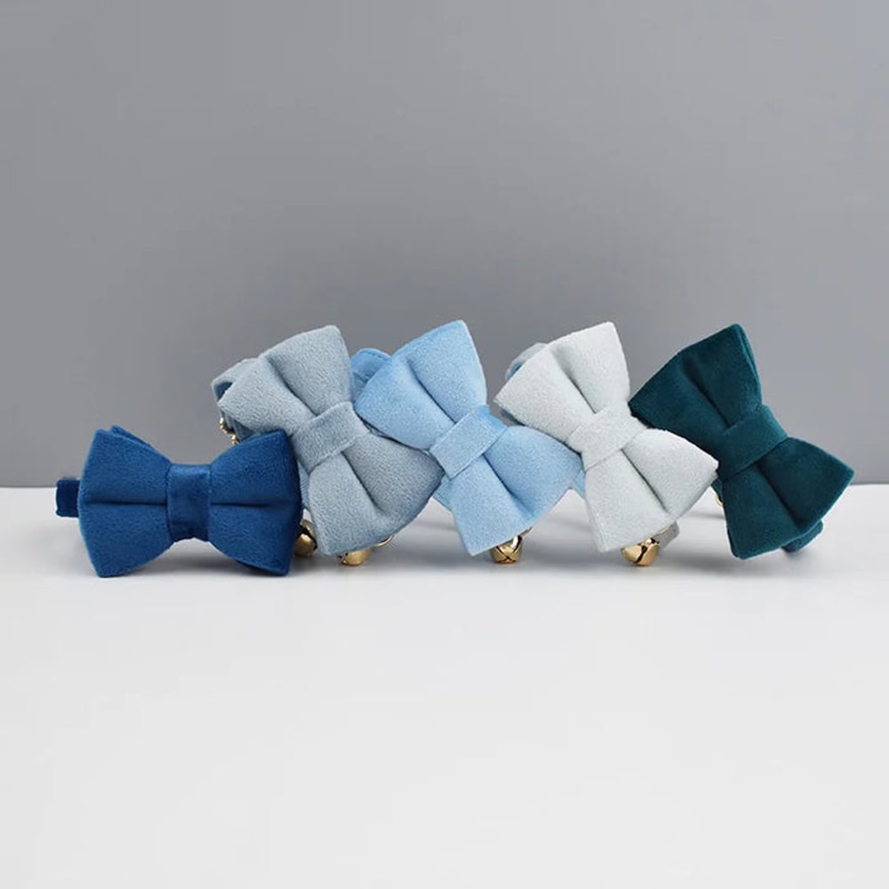 AnyWags Cat Collar Light Blue Bow Small With Safety Buckle 5