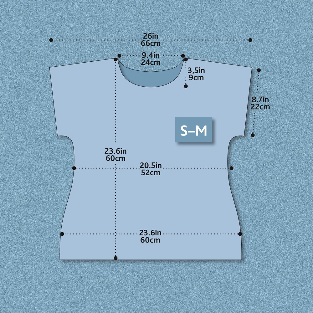 Linen Blouse Sky Blue With Geometric Design Hand Block Print Natural Linen Tshirt Sustainable Linen