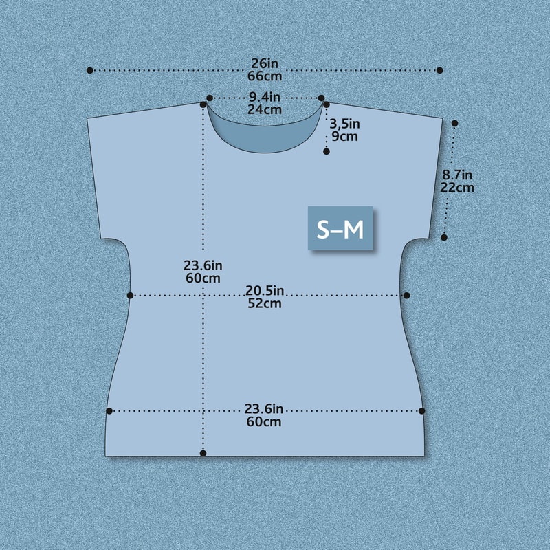 Linen Blouse Sky Blue With Geometric Design Hand Block Print Natural Linen Tshirt Sustainable Linen