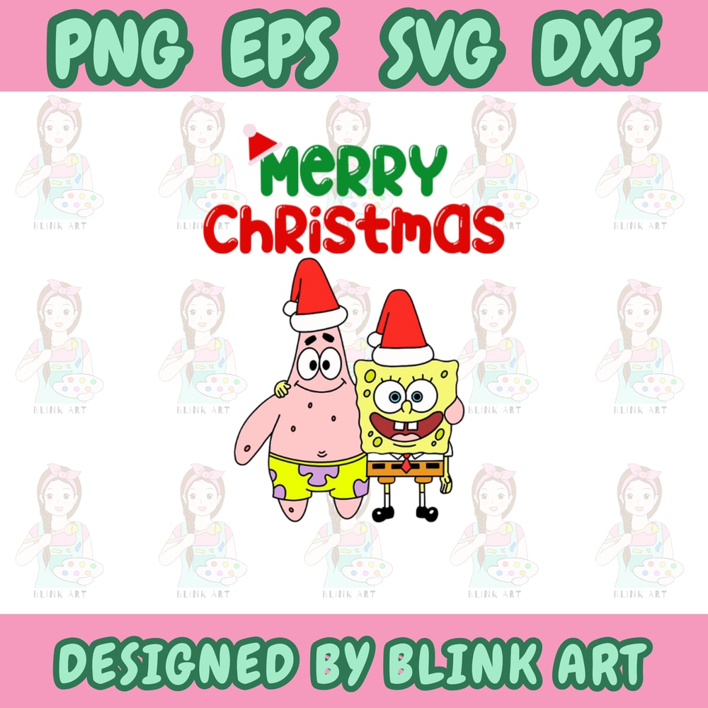 Christmas Spongebob And PatrickSponge Bob SVGPNGEPS 0