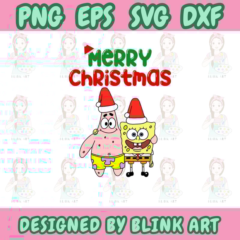 Christmas Spongebob And PatrickSponge Bob SVGPNGEPS 0