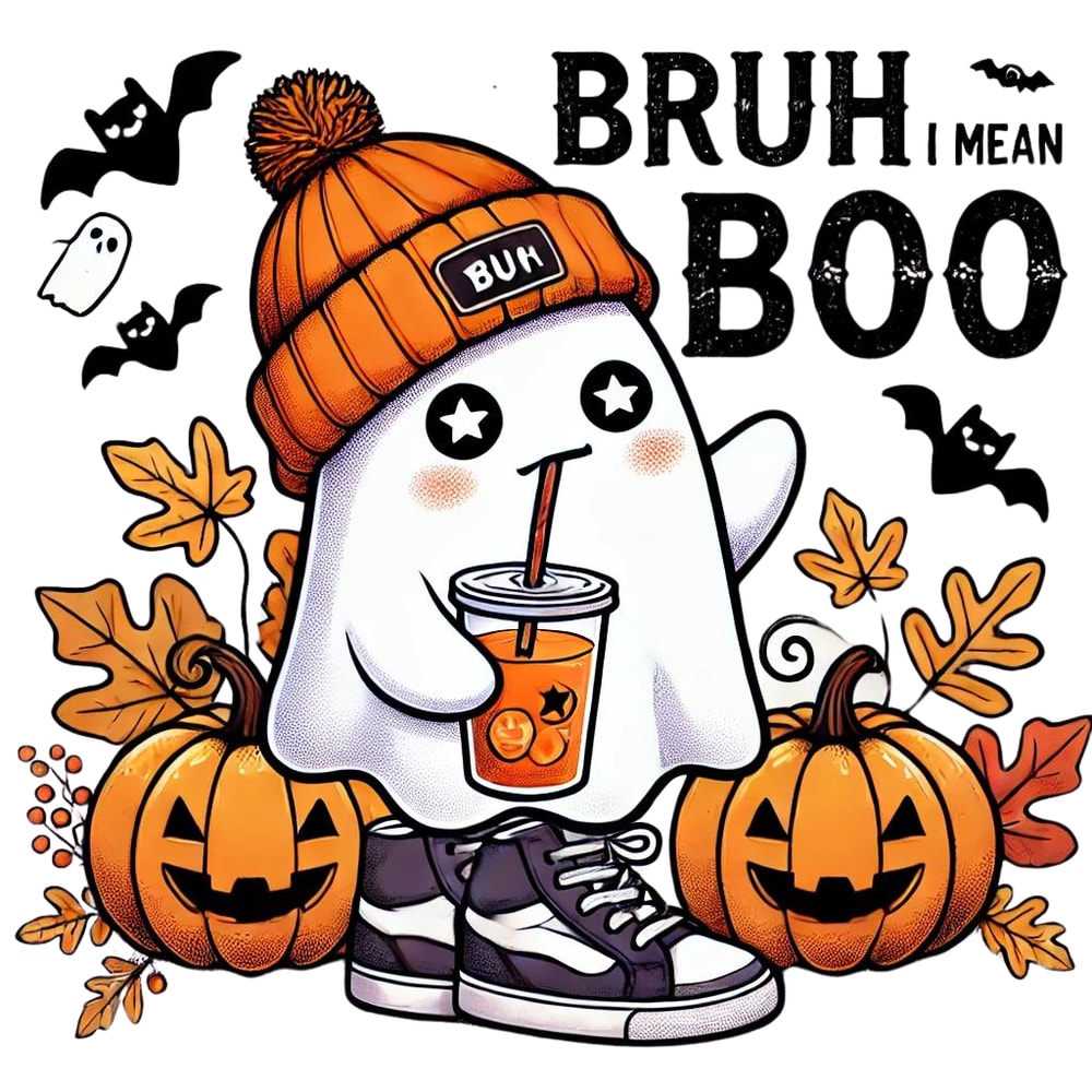 Funny Ghost PngbruhI Mean Boo PngBruh Ghost Trick Or Treat Halloween Png Halloween Season Cute Ghost Png Bruh Png 0