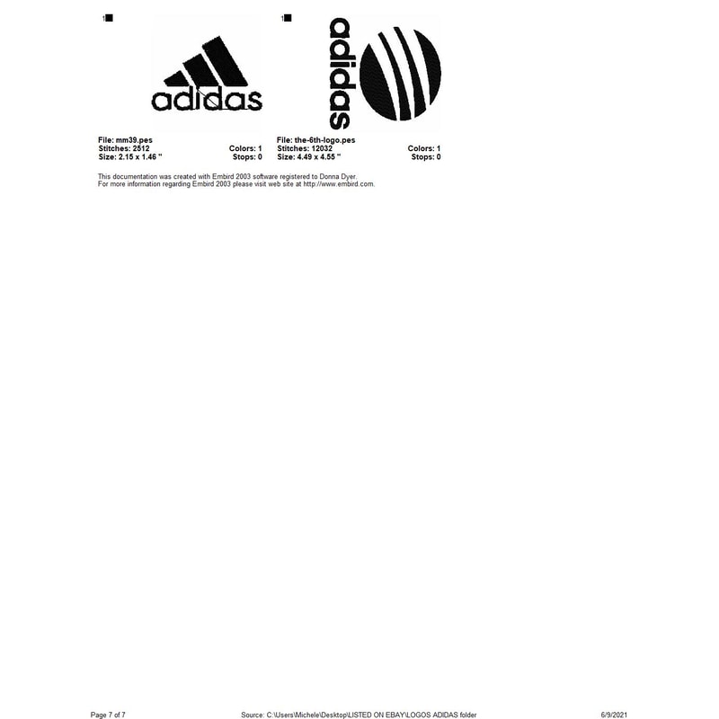 74 ADIDAS LOGOS Embroidery Machine Designs 6