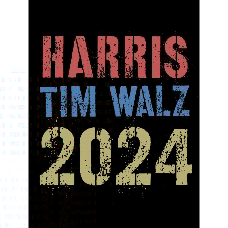 Harris Tim Walz 2024 American Election 2024 Pro Kamala PNG 0