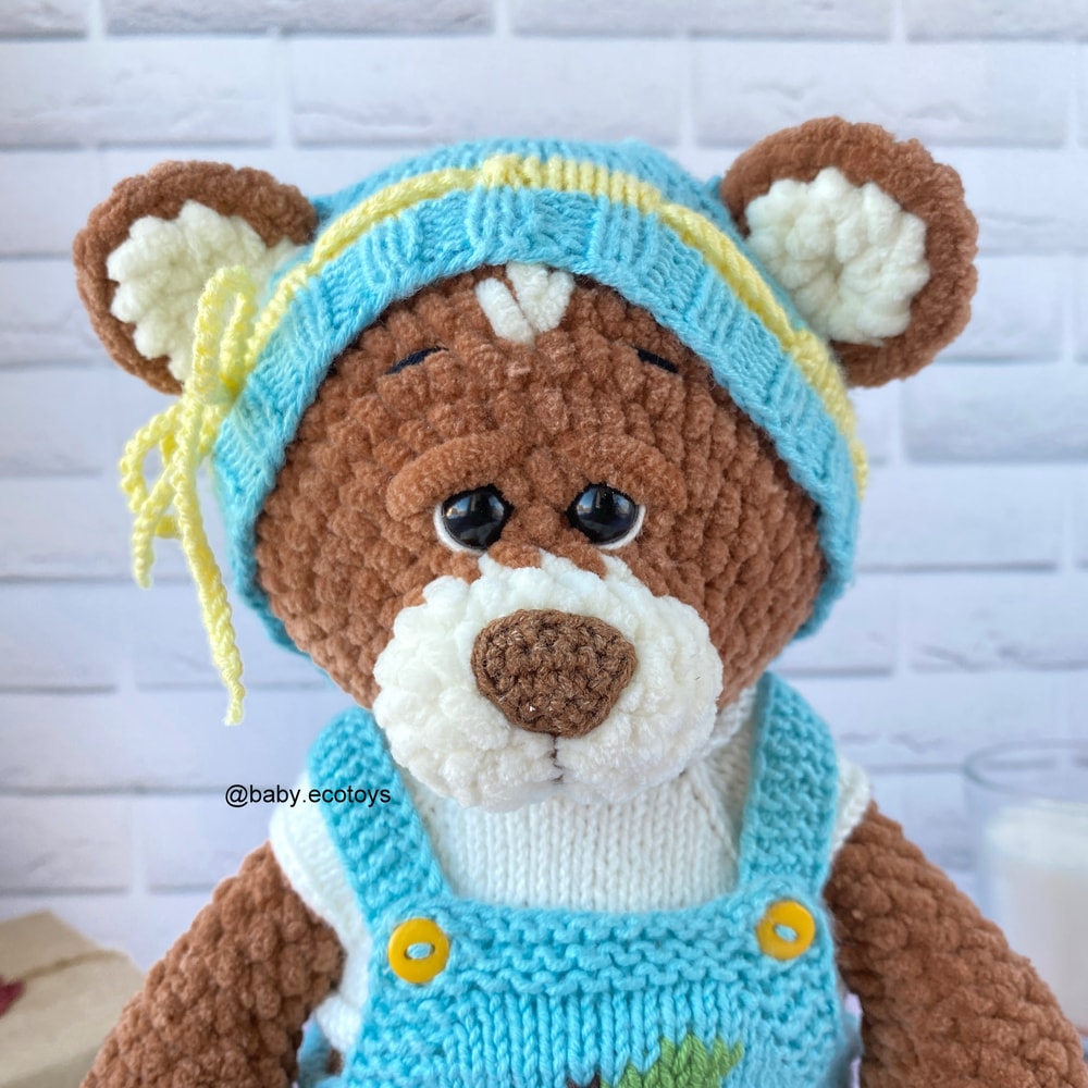 Crochet Pattern Amigurumi Plush Teddy Bear Brownie With Knitting Outfit 1