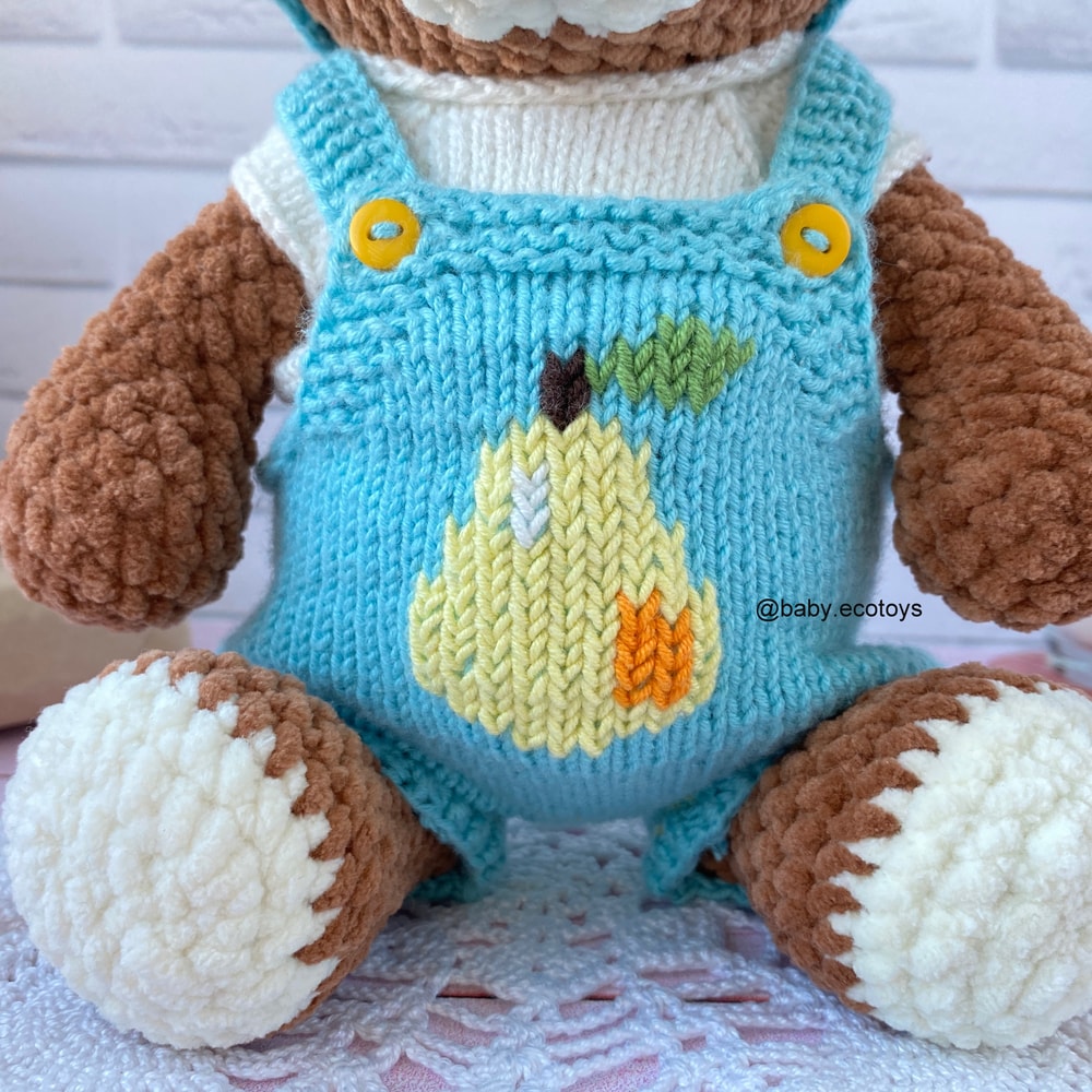 Crochet Pattern Amigurumi Plush Teddy Bear Brownie With Knitting Outfit 2