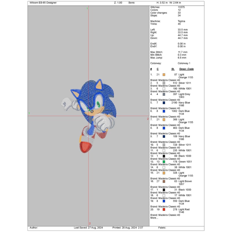 Sonic Digital Embroidery 2