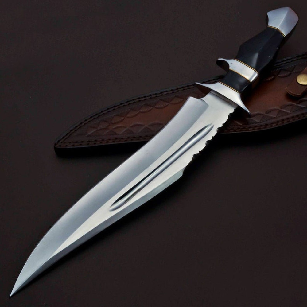 15 Premium Bowie Knife With Sheath Edge Of Adventure History And Heritage Wood Handle 0