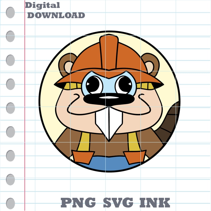 Customizable Sticker Barney Beaverton SVG Cut File Clucky From Cluckys Logi PNG Coloring Pages Ink 0