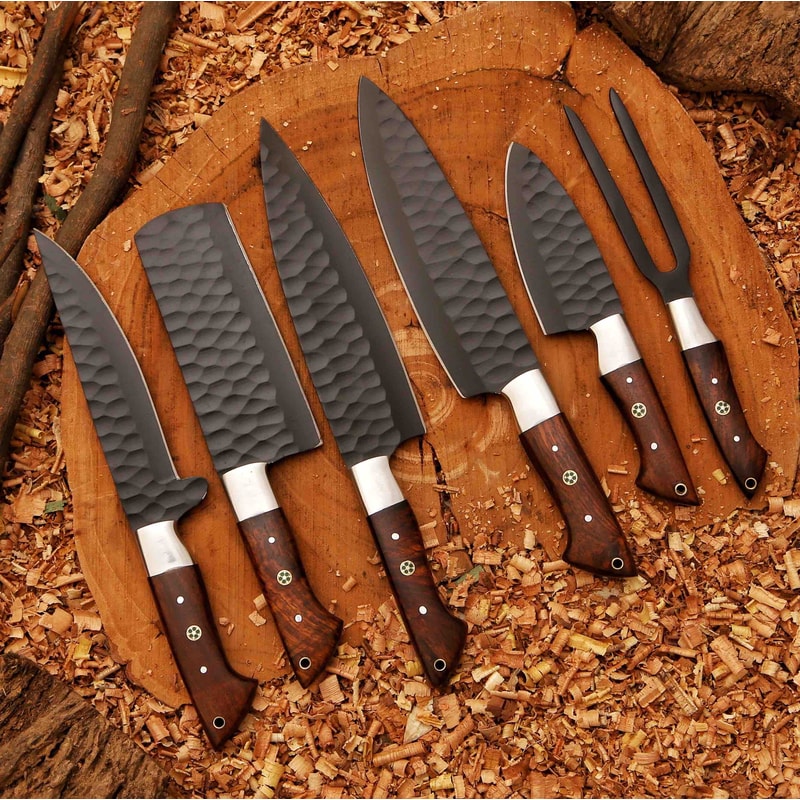 Hand Forged 5pcs Damascus Steel Chef Set Damascus Knife Set Chef Knife Set Damascus Kitchen Knife Set Personalised Gi 3