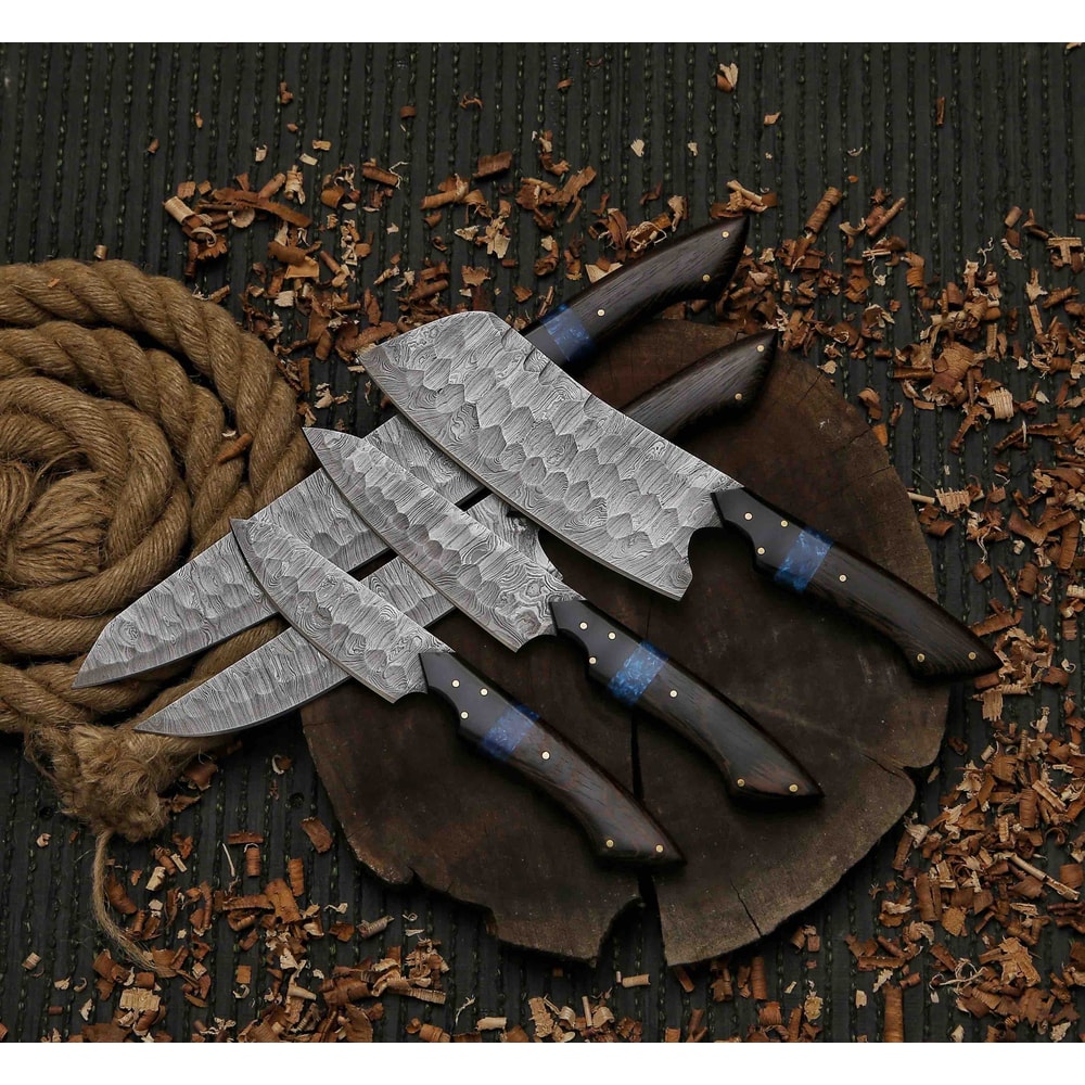 Etched J2 Steel Chef Knife J2 Kitchen Knife With Turquoise Wenge Wood BBQ Boning Slicing Knife Gift