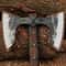 Handmade Viking DoubleHeaded Axe With Etched Carbon Steel And LeatherWrapped Oak Handle Expertly Cra