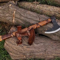 viking axe, bearded axe hand forged steel double blade viking axe gift for him, christmas gift
