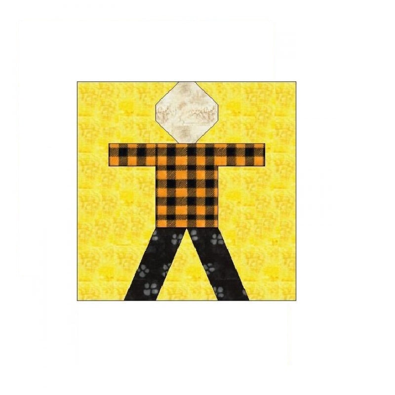 Boy Paper Pieced Quilt Block Pattern OC004 1