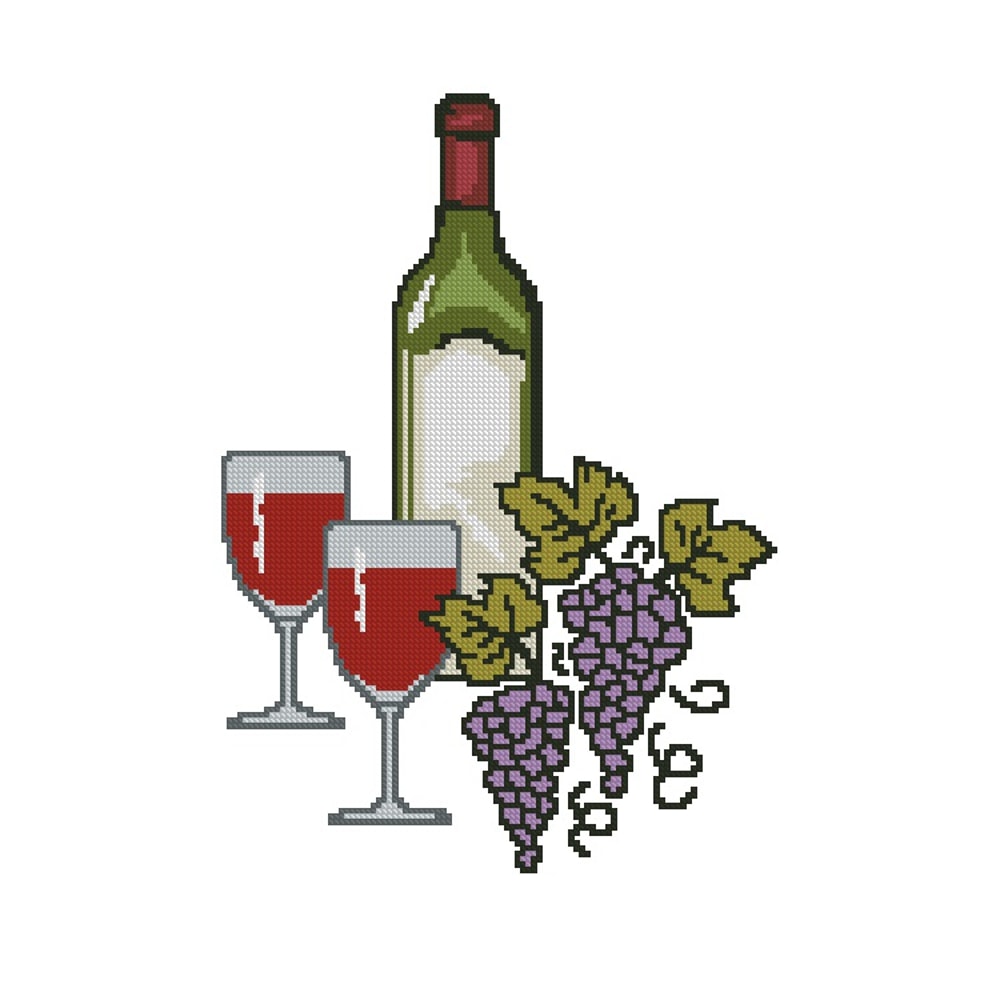 Wine And Grapes Cross Stitch Pattern 117 1