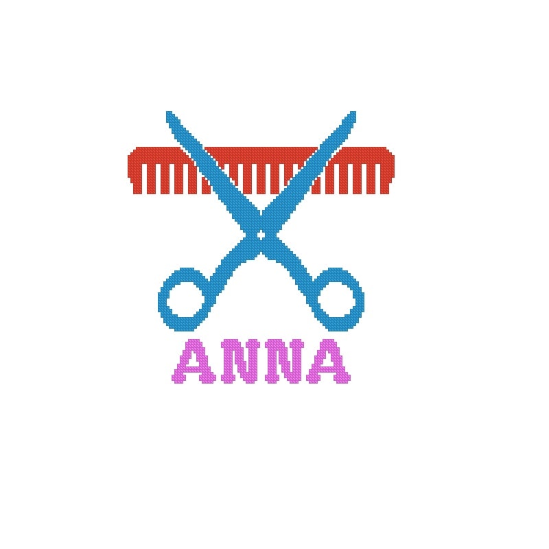 Personalized Hair Dresser Cross Stitch Pattern 389 1