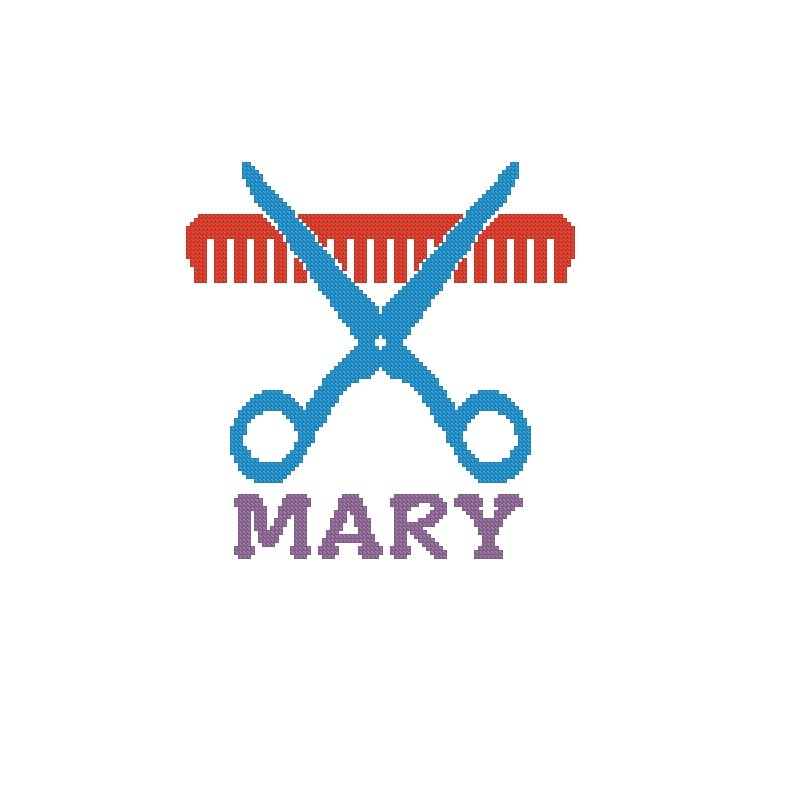 Personalized Hair Dresser Cross Stitch Pattern 389 2