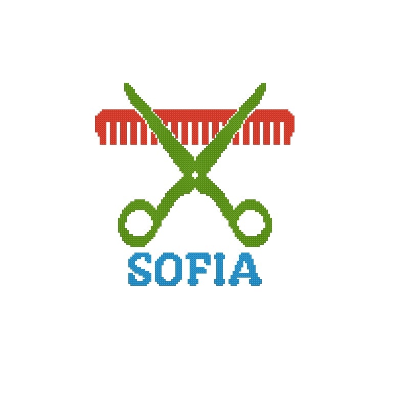 Personalized Hair Dresser Cross Stitch Pattern 389 4